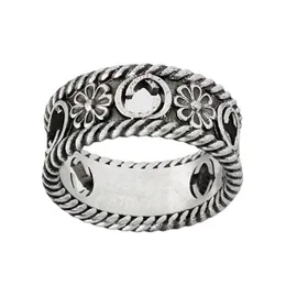 Модные дизайнерские кольцевые обручальные кольца ретро цветочные буквы кольца Bague для мужчин женские любители вечеринки подарки обручальные украшения