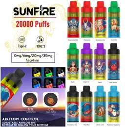 Nowy styl Sunfire Stars 30000 20000 Puffs Do dyspozycji 12 Favours Vape POR Pen Shisha Hookah Urządzenie PUF 10K 20K z 20 ml 50 ml napełnionych projektów DTL Tornado Vapers