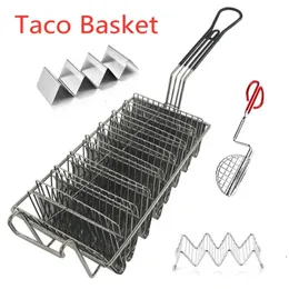 Taco Pancake Cake Toast Holder Stand Rack Conchiglie cestino da cucina Cucina fritta taco Patatine fritte Cestino fritto colino filtro 240322