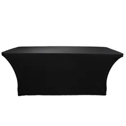 4ft 6ft 8ft preto branco lycra estiramento banquete pano de mesa salão spa toalhas de mesa tratamento de massagem spandex capa de mesa y200253g