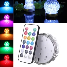 Party Decoration Wedding Table Deco-10 LED Light RGB Remote Controlled Waterproof Candle Lights Vase Based