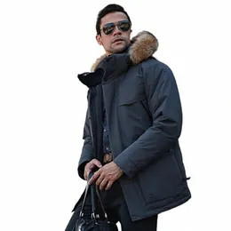 Nova chegada dos homens casaco de inverno para baixo jaqueta m parkas pele com capuz lg pato branco para baixo masculino marca casacos fatos de treino neve outerwear F41u #