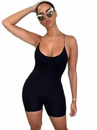 kliou black Skinny Spaghetti Strap sleevel Street woman Rompers classic bar club Bodyc jumpsuits body femme hot Y51Z#