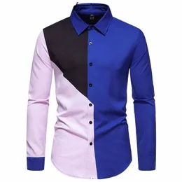 happyjeffery Mens Casual Geometric Shirt Turn-down Collar Men Lg Sleeve Shirts Man Designer Cloth S46 S4po#