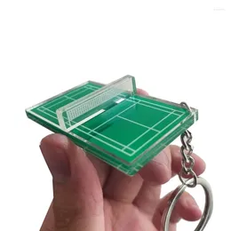 Portachiavi 1 pezzo portachiavi da badminton souvenir mini tavolo da tennis pendente acrilico tridimensionale