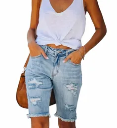 2024 novo ciclismo denim shorts mulheres fi rasgado borla apertado cinco pontos shorts qua sexy feminino verão fino jeans curto 2xl b1vp #