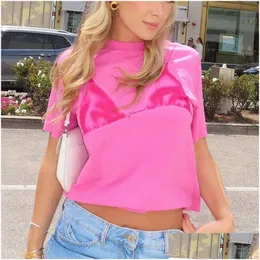 T-shirt da donna estiva manica corta o collo bikini moda stampa maglietta Y streetwear abbigliamento sportivo casual top tee drop delivery abbigliamento C Dhf5H