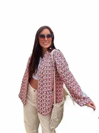 Elegante gedruckte warme Damenmantel LG-Hülse 2023 Herbst Winterjacken Weibliche Tasche Offene Frt Cott Streetwear-Jacke Dame F0MW #