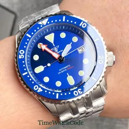 Zegarstka Tandorio NH35A Ruch Automatyczny zegarek dla mężczyzn nurkowy Luminous Sapphire Crystal 20bar Waterproof Bransoletka 316L 41 mm
