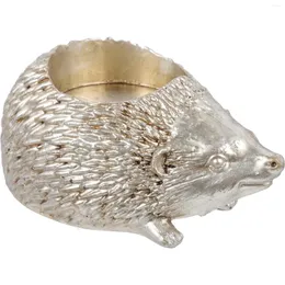 Castiçais LED Hedgehog Castiçal Ornamento Rústico Decoração de Mesa Animal Tealight Titular Resina