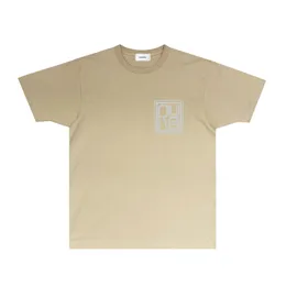 Rhude Brand Tshirt Mens Designer Tシャツトレンディファッション半袖RH120テキストRUE印刷短袖TシャツサイズS-XXL