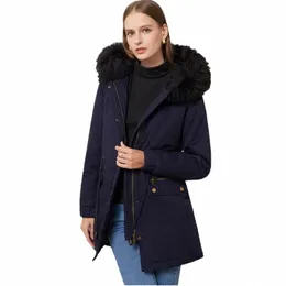 winter Padded Coats Women Cott Wadded Jacket Medium Lg Parkas Thick Warm Hooded Quilt Snow Outwear Blue Red Green Black 94wo#