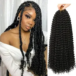 Tutku Twist Saç 18 inç 22 iplik Kelebek Locs uzun tığ işi saç boho örgüler saç stili kıvırcık örgü saçları kadınlar için saç uzantıları