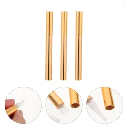 Storage Bottles 3pcs Empty Nail Oil Pen For Cuticle Applicator Container Lip Gloss 3ml Golden