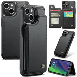 iPhone 15 15 14 13 12 11 Mini Plus Max XR XS wallet Leather Caseme C22 CASE RFIDブロッキングMutilスロットの電話ケース