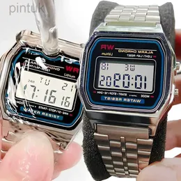 ساعة معصم جديدة F91W Band Watch Digital Digital Stail Steel Sports Watches Men Women Luxury Electronic Wrist Watches Clock 24329