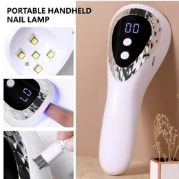 2024 Lampada per fototerapia portatile per manicure Mini lampada per manicure ricaricabile portatile Asciugatrice temporizzata LCD