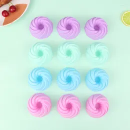 Moldes de cozimento 6 pcs redemoinho forma silicone cupcake forros copos antiaderente reutilizável diy bolo pudim muffin pastelaria molde