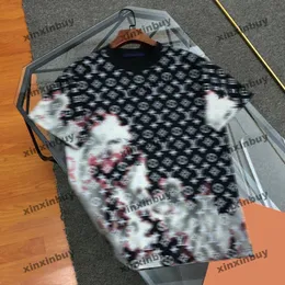 Xinxinbuy Мужская дизайнерская футболка 2024 Италия Огненное облако с буквенным принтом с коротким рукавом, хлопковая женская серая, черная, абрикосовая, S-XL