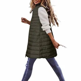 Piumino invernale ultraleggero per le donne Piumini stile Lg Sleevel Feather Gilet caldo Giù Gilet Capispalla Cappotti Donna H1EB #