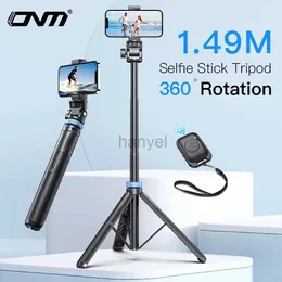selfie monopods selfie Stick Trans for iPhone 15-12 Pro Max Plus Samsung Lightweight with Wireless Bluetooth Remote Tripod Stand 24329