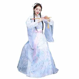 Kobiety Chińskie Traditial Hanfu Costume New Style Lady Han Dynasty Dr Chinese Style Fairy Talle-Collar Hanfu Suit SL5111 R5G0#