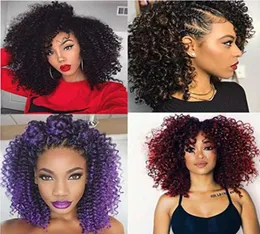 8 بوصة قصيرة Marlybob Crochet Hair 3 Bundleslot Kinky Curly Crochet Braids Ombre تمديد الشعر الاصطناعي ل fashi7161668