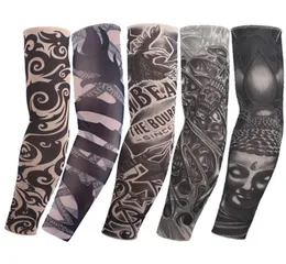 Fashio Elastic Tattoo Sleeves 라이딩 UV Care Cool 인쇄 선 방지 팔 보호 장갑 가짜 임시 문신3555774