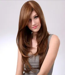 Synthetic Wigs New Women039s Natural Straight Human Hair Light Brown Long Wig77429863847498