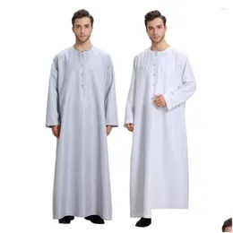 Etnik Giyim Eid Musman De Mode Homme Adam Abaya Müslüman Elbise Abayas Robe S Arabia Kleding Mannen Kaftan Umman Pakistan İslam Drop de Dhtmr