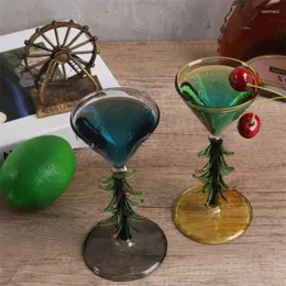 Copos de vinho ins estilo europeu retro bar cocktail copo criativo árvore de natal cor irregular vidro alto moderno simples bebida doméstica