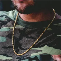 Correntes Jinao Maiami Rapper Cuban Chain 18 20 24 30 Cor de Ouro Aço Inoxidável Franco Link Colar Hip Hop Jóias F Drop Delivery Nec Dhzmp