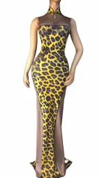 Women New Bar Singer DS Costume Night Club 3D Imprimir leopard impressão sexy dr Performance Performance Party Birthday Celebrati 49wu#