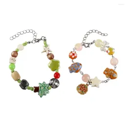 Strand Resin Bead Lucky Fish Bracelet Gift Glass Korean Style Coconut Tree Hand Rope Jewelry Accessories Fashion Design