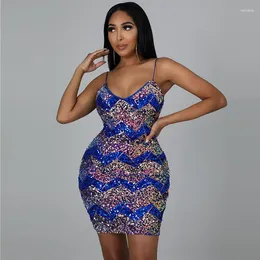 Casual Dresses Sparkly Sequined Birthday For Women 2024 Night Party Club Wear Boydycon Mini Dress Elegant Chirstmas Vestidos