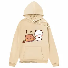 panda Bear Graphic Hoodies Carto Bubu and Dudu Sweatshirt Girls Kawaii Print Pullover Women Casual Plus Size Streetwear H3gz#