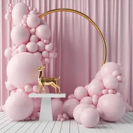 Partydekoration 75-teiliges Set 32 8ft rosa Aluminiumfolie hängende Wirbel 12 Zoll Latexballon Deckendekorationen für Geburtstag
