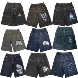 y2k Hip Hop JNCO baggy jeans Denim Shorts vintage pattern Men Women Summer New Harajuku Gothic Men Basketball Shorts Streetwear U5E8#
