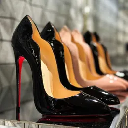 Women High Heels Designer Shoes Red Heels Pointed Sandals 6cm 8cm 10cm 12cm Thin Heel Shallow Black Patent Leather Luxury Woman Pumps with Dust Bag US4-13