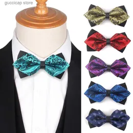 Bow Ties 남자 Bow Tie Classic 포인트 보우 넥타이 남성 여성의 여성 Bowties Business Wedd Butterfly Suit Cravats Paisley Bowties Y240329