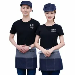 COTT Kellner Catering Overalls Kurzarm Weiblich Männlich Sommer Milch Tee Hot Pot Restaurant T-Shirt Customizati R2g5 #