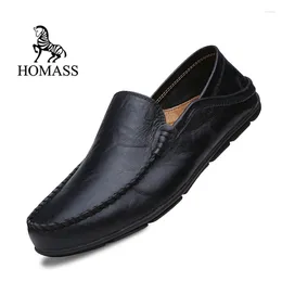 Scarpe da passeggio Homass Uomo Mocassino in vera pelle Mocassini Designer Slip On Piatto maschile Classico Chaussure Hombre Taglia 38-44