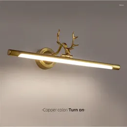 Lâmpada de parede moderna led espelho luz para banheiro maquiagem vaidade gabinete preto/ouro chifres banheiro comodidades decoração iluminação interior