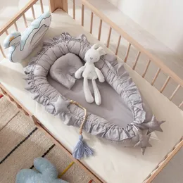 60x95cm baby född bärbar spjälsäng slappa av bomullsbo pojkar flickor spädbarn basinet stötfångare mjuk rese säng födelse gåva 240325