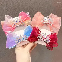 Acessórios de cabelo Crianças Hairpin Lace Bow Spring Clip Chapelaria Super Fada Cocar Bonito Princesa Coroa Duckbill Meninas