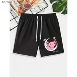 Pantaloncini da uomo carini axolotl moon razzo pattern comodi pantaloncini estivi da basket da spiaggia da uomo elastico casual pantaloncini couliano Q240329