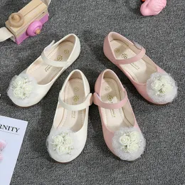 Dziewczęta Princess Buty Pearl Bowknot Baby Kids Skórzowe buty Białe różowe niemowlę dziecięce dzieci ochrona stóp swobodne buty V41G#