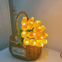 Vasos Tulip Lamp LED Night Light Room Decoração Bedhead Atmosfera Pografia de Ornamentos de Mesa