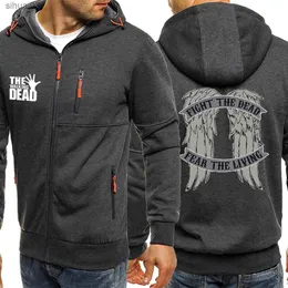 Hoodies dos homens moletom andando asas de cadáver dos homens com capuz moda zíper jaqueta solta roupas de grandes dimensões hip hop rua sportswearl2403