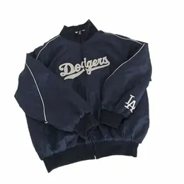 winter Sports Vintage Retro Style Jacket with Embroidered Letters Blue Lapel Baseball Uniform Fiable Quilted Cott Coat 99pe#